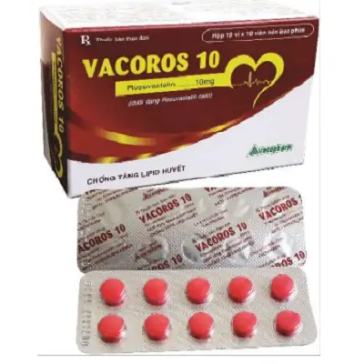 Thuốc hạ lipid máu VACOROS 10 (Hộp 10 vỉ  x 10 viên)